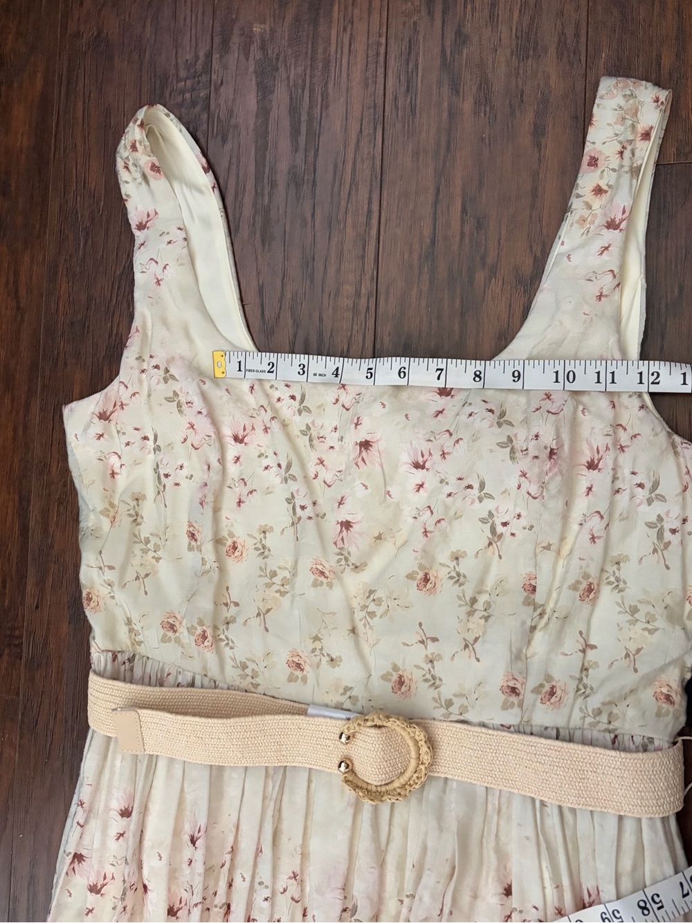 Taylor Cream Maxi Skirt with Pink Floral Print - Picture 8 of 13